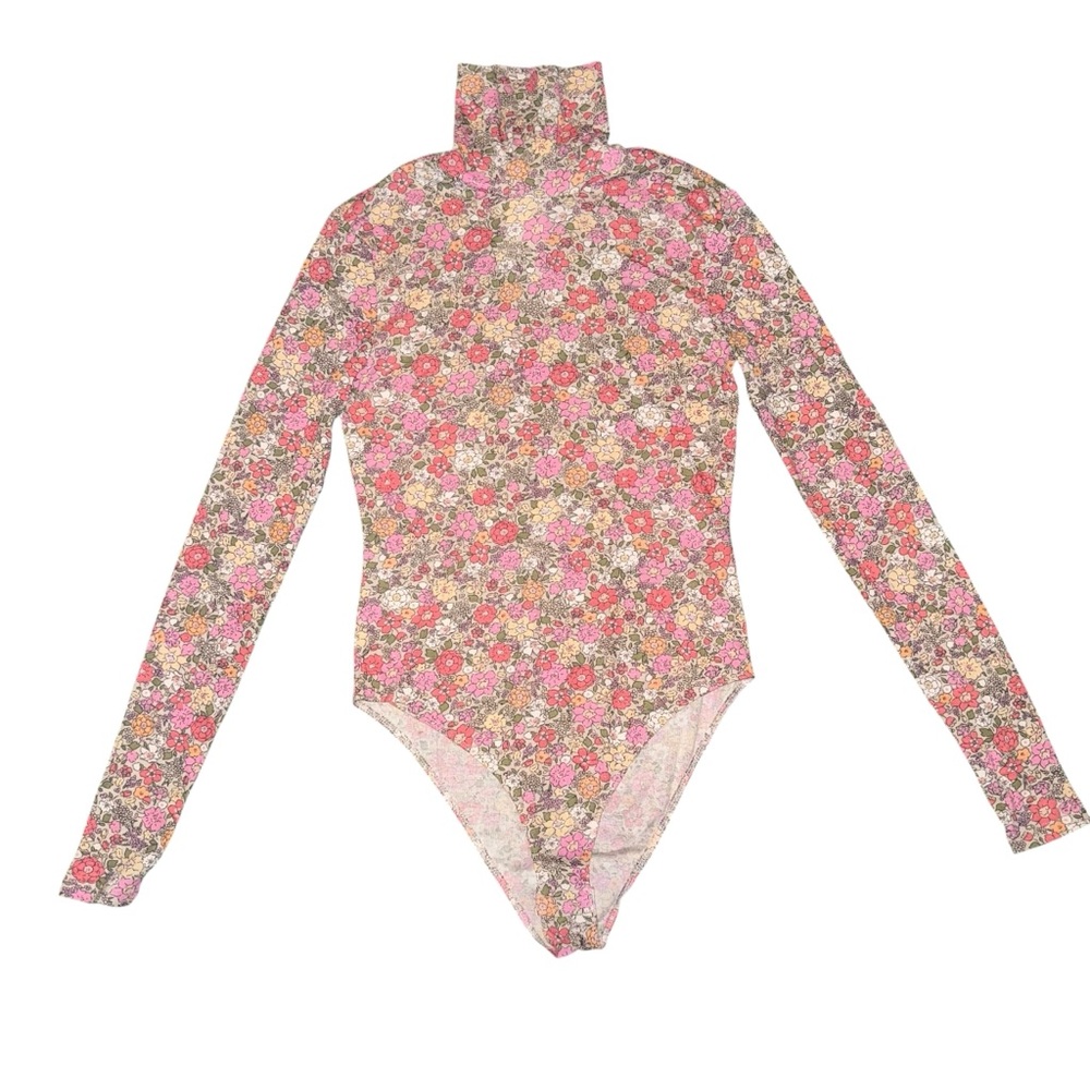 H&M Floral Print Bodysuit - Pink and Cream